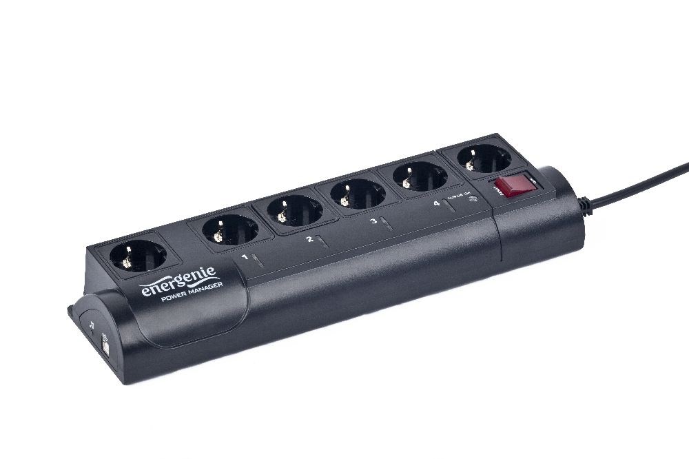 EnerGenie EG-PMS2 surge protector Black 6 AC outlet(s) 220 – 230-0