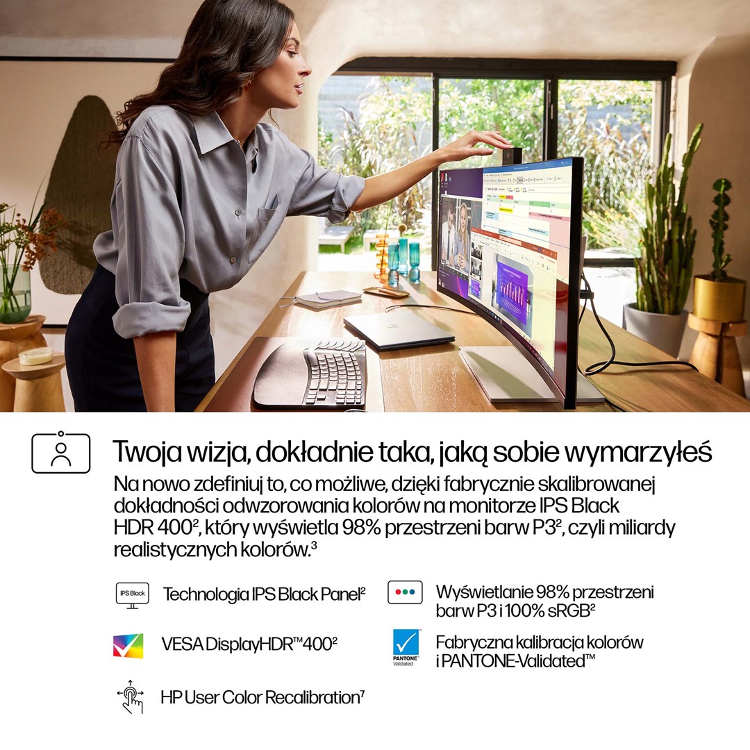 Monitor HP Series 7 Pro 734pm 34" (IPS Black, WQHD, 120Hz, 5ms, AMD FreeSync Premium, Thunderbolt 4 100W, 5MP web kamera)-1