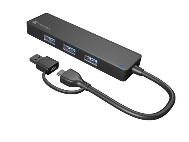 USB-C Hub NATEC MAYFLY 4x USB 3.0 s USB-A adapterom, siva boja-5