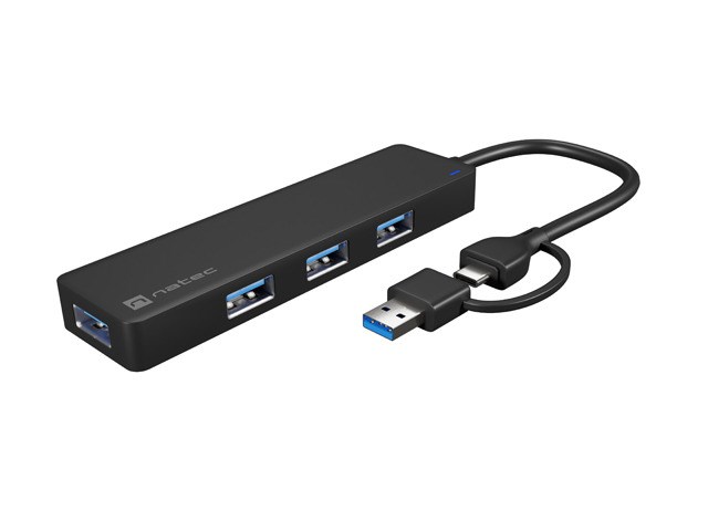 USB-C Hub NATEC MAYFLY 4x USB 3.0 s USB-A adapterom, siva boja-1