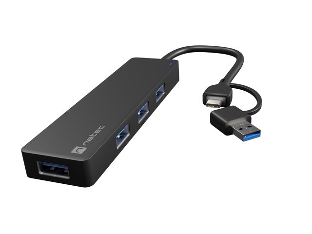 USB-C Hub NATEC MAYFLY 4x USB 3.0 s USB-A adapterom, siva boja-3