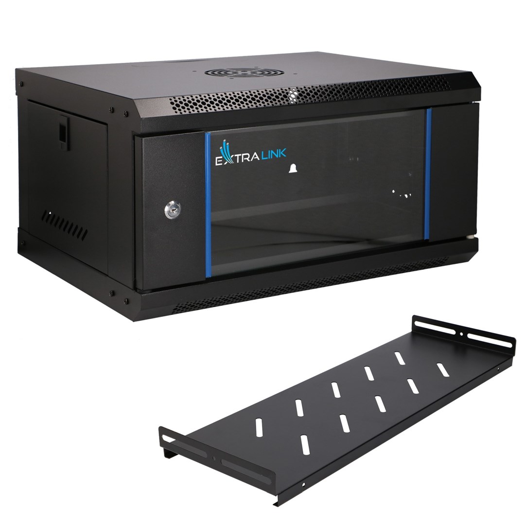 Mrežni ormar EXTRALINK LITE 4U (530x400mm) zidni crna boja-8