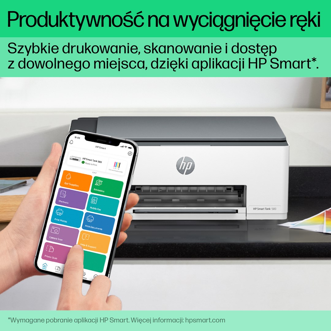 Multifunkcijski printer HP Smart Tank 580 (tintni, u boji, ispis/kopiranje/skeniranje, A4, 12 ppm, Wi-Fi)-5