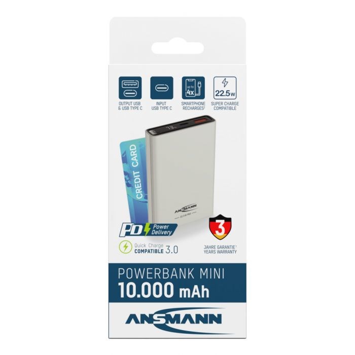 Prijenosna baterija ANSMANN 10.8 10000 mAh bijela boja-7