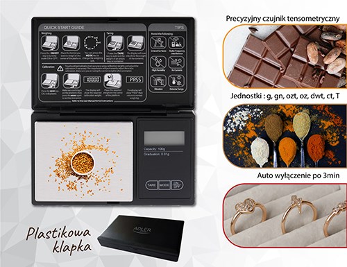 Precizna digitalna vaga ADLER AD 3176 (750g / 0.1g) crna boja-5