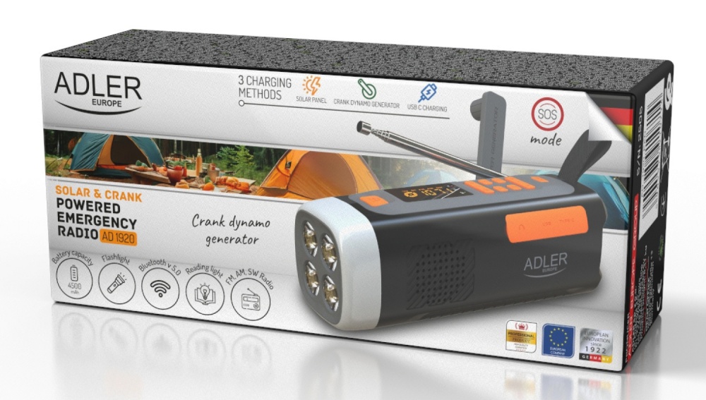 Prijenosni Bluetooth zvučnik ADLER AD 1920 (Retro, FM Radio, USB)-10