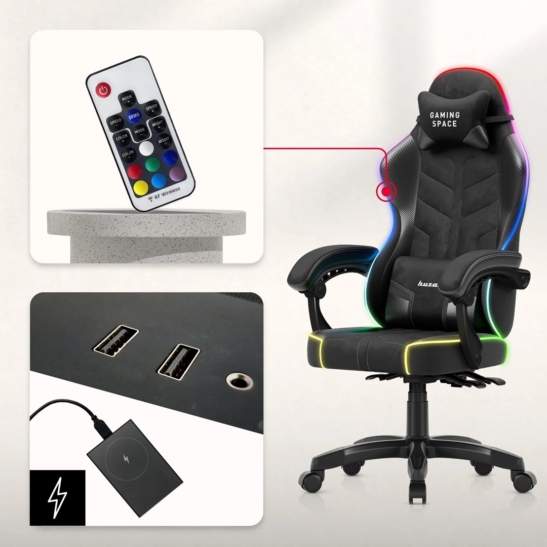 Gaming stolica HUZARO Force 2.7 RGB, crna boja-6
