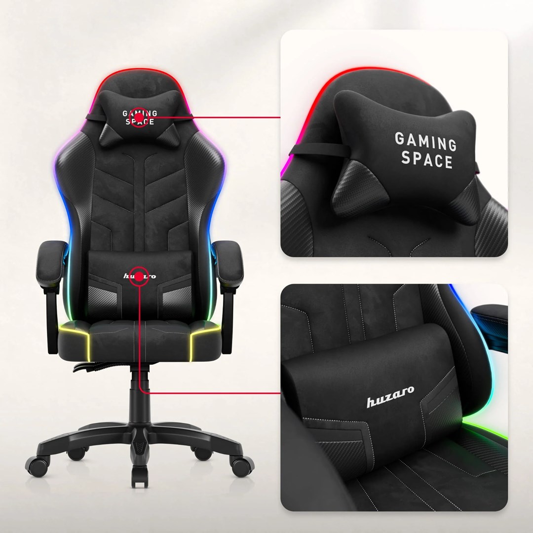 Gaming stolica HUZARO Force 2.7 RGB, crna boja-5
