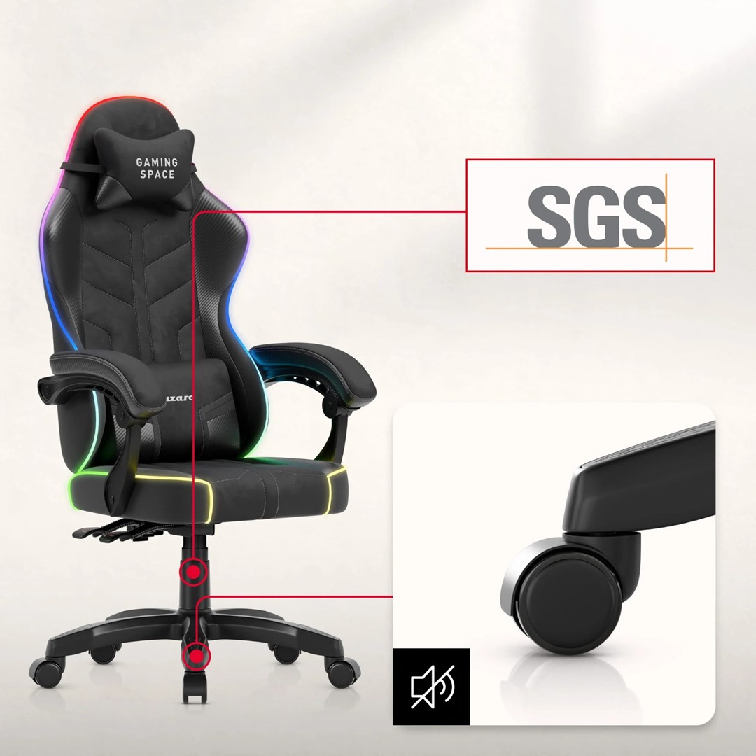 Gaming stolica HUZARO Force 2.7 RGB, crna boja-7