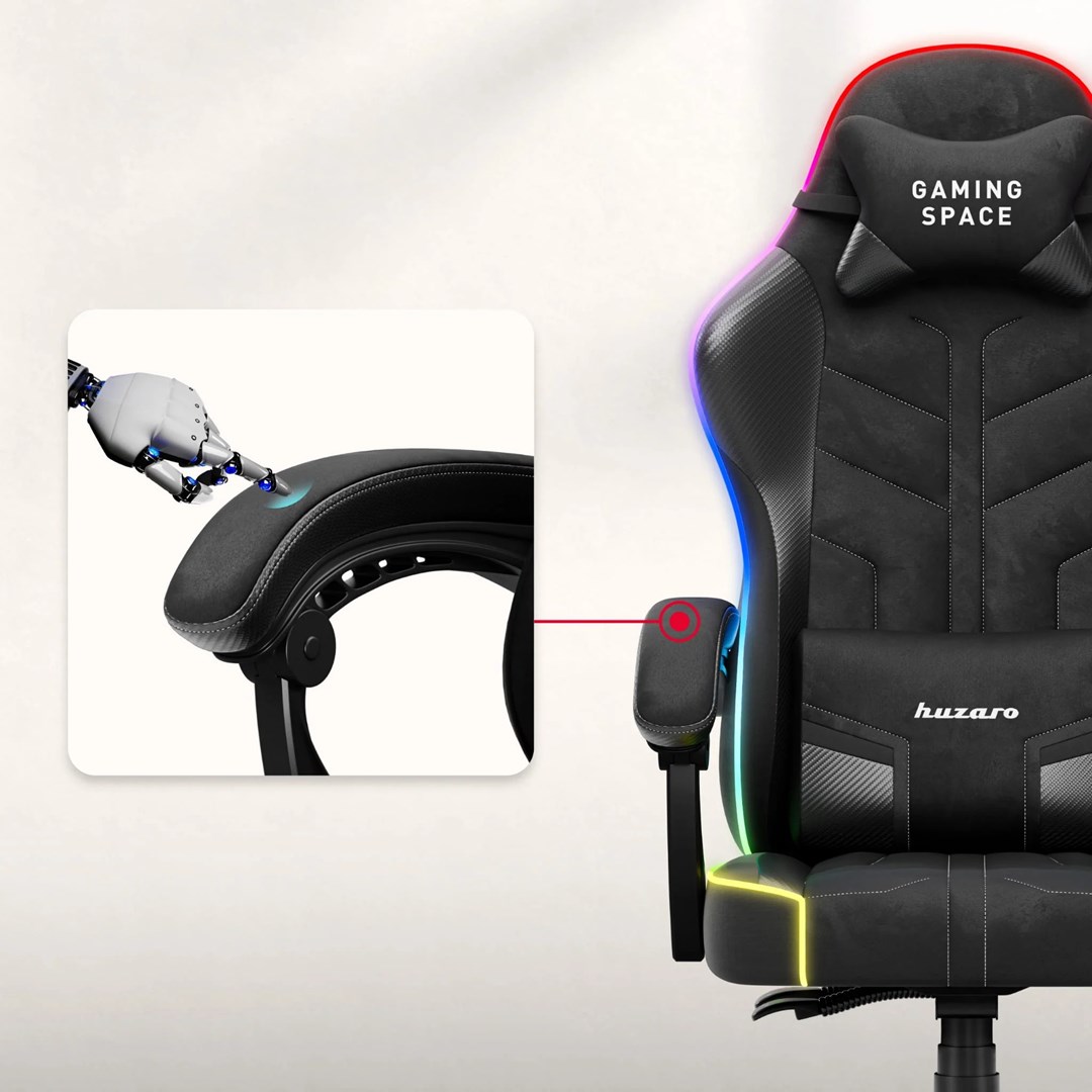 Gaming stolica HUZARO Force 2.7 RGB, crna boja-2