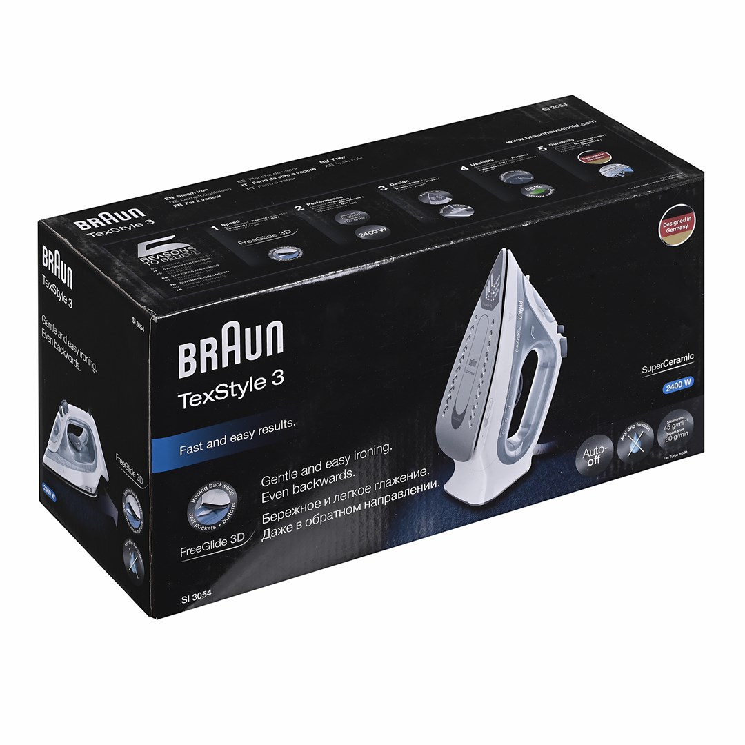 Braun SI 3054 GY Steam iron Ceramic soleplate Grey 2400 W-1