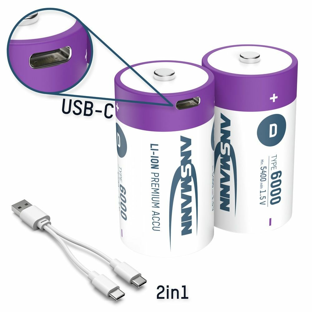 Punjiva baterija ANSMANN D (Mono) Li-Ion 5000mAh s USB-C punjenjem-12