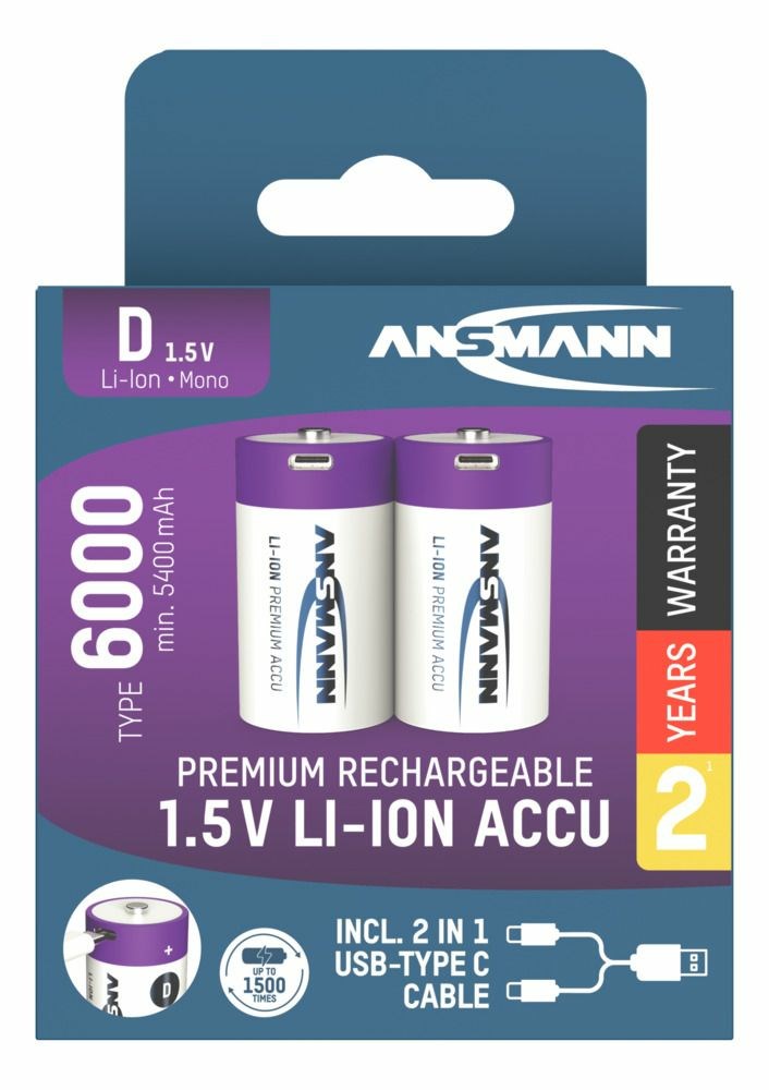 Punjiva baterija ANSMANN D (Mono) Li-Ion 5000mAh s USB-C punjenjem-3