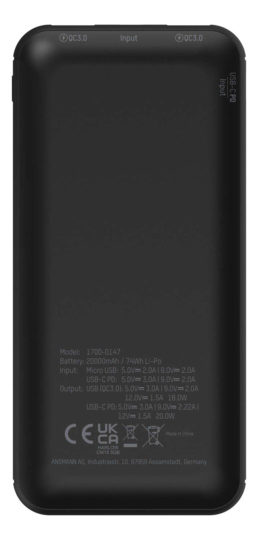Ansmann PB320PD Lithium Polymer (LiPo) 20000 mAh Black-4