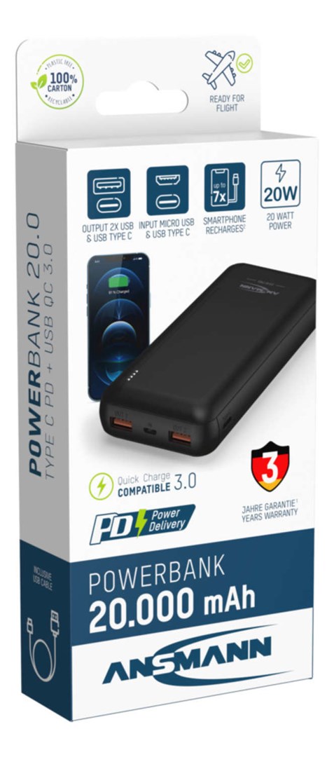 Ansmann PB320PD Lithium Polymer (LiPo) 20000 mAh Black-6
