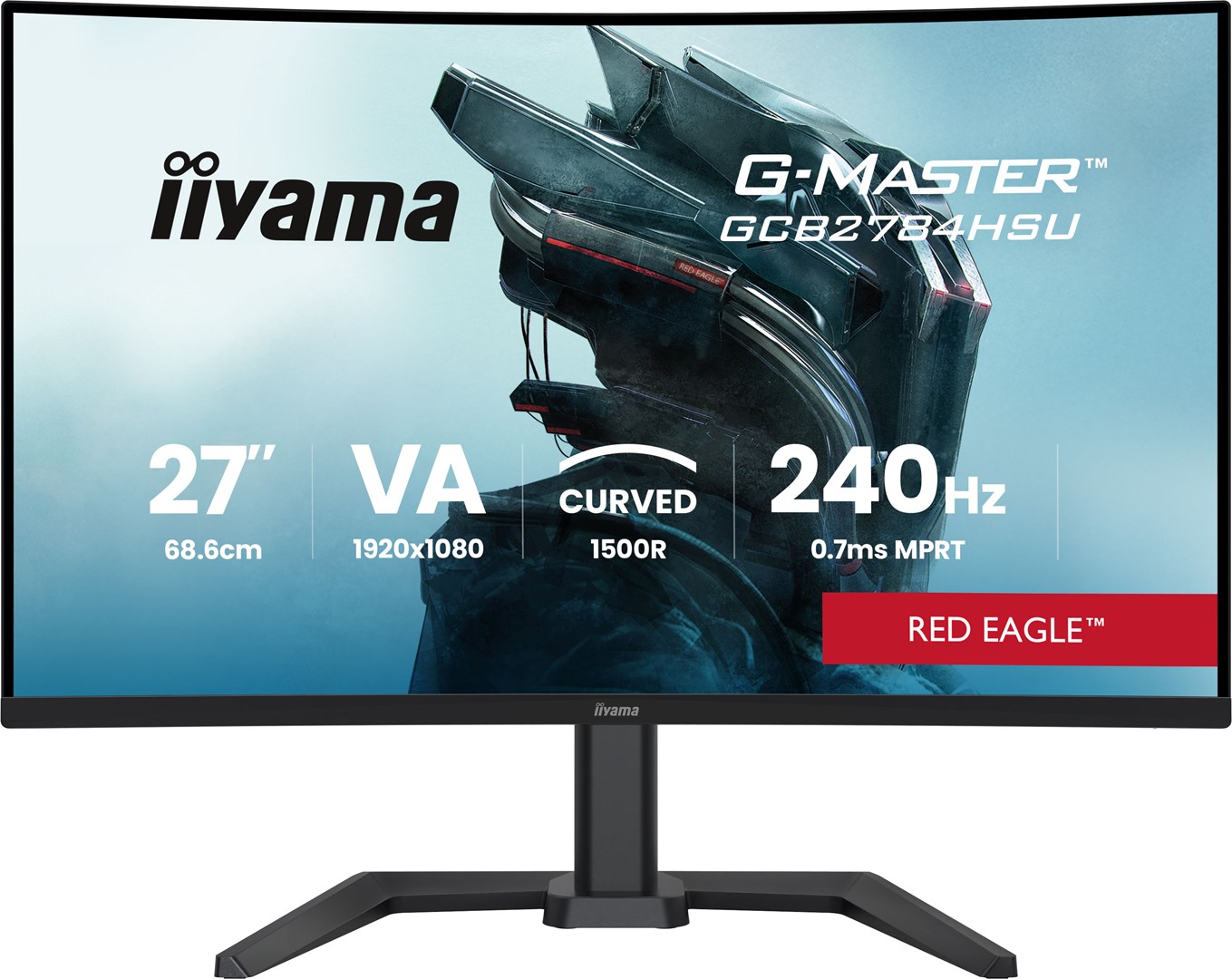 Monitor IIYAMA G-MASTER GCB2784HSU-B1 27" (VA, Full HD, 240Hz, 0.7ms, FreeSync Premium, zakrivljeni, crna boja)-27