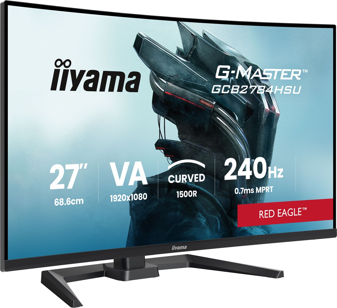 Monitor IIYAMA G-MASTER GCB2784HSU-B1 27" (VA, Full HD, 240Hz, 0.7ms, FreeSync Premium, zakrivljeni, crna boja)-12