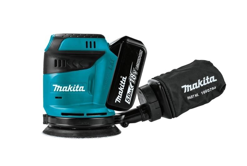 Akumulatorska ekscentrična brusilica MAKITA DBO180RTJ (18V, 2x5.0Ah, punjač, Makpac)-1