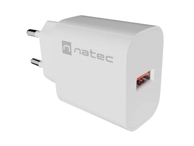 Zidni punjač NATEC Ribera 18W (1x USB-A, QC 3.0) bijela boja-1