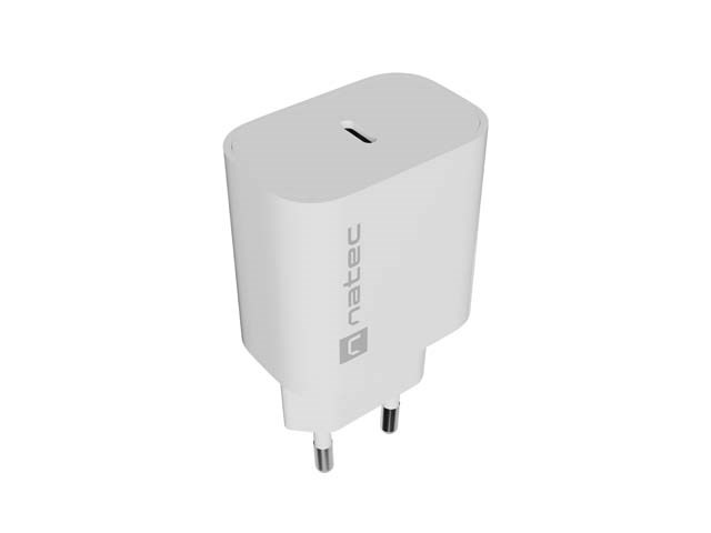Zidni punjač NATEC Ribera 20W (1x USB-C, PD 3.0), bijela boja
