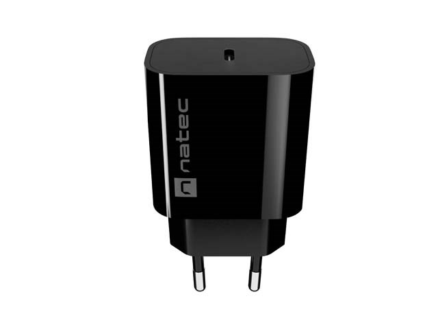 Zidni punjač NATEC RIBERA 20W (1x USB-C), crna boja