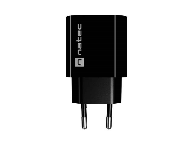 Zidni punjač NATEC Ribera 20W USB-A + USB-C crna boja