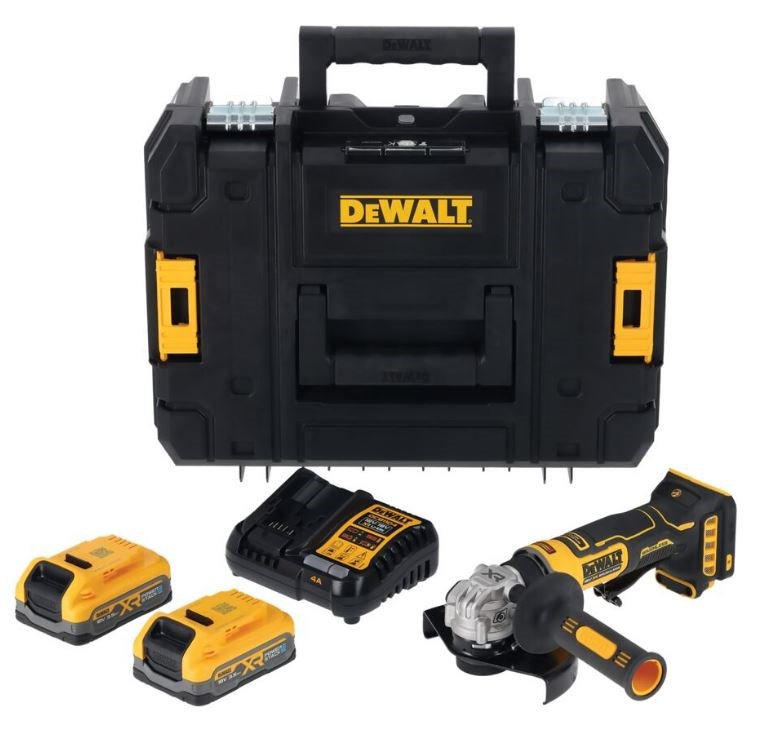 Akumulatorska kutna brusilica DEWALT DCG404S2T (18V, 125mm, 2x3.5Ah, TSTAK)-0