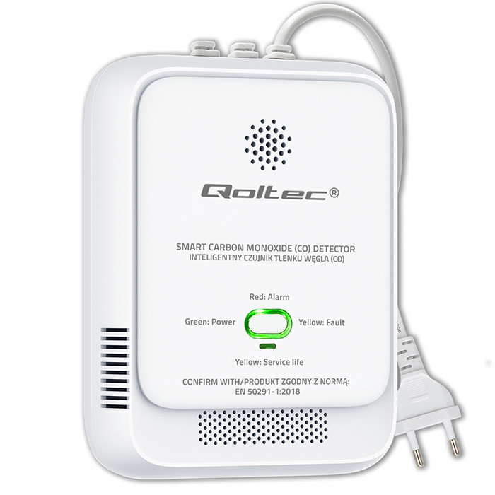 Qoltec 52576 Carbon monoxide sensor | CO detector | alarm 85dB | LED-0