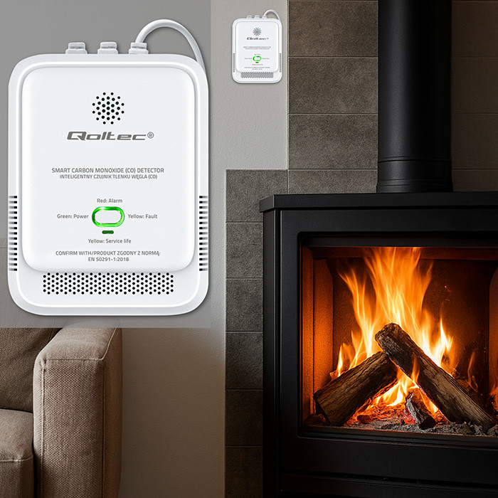 Qoltec 52576 Carbon monoxide sensor | CO detector | alarm 85dB | LED-5