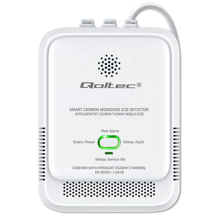 Qoltec 52576 Carbon monoxide sensor | CO detector | alarm 85dB | LED-6