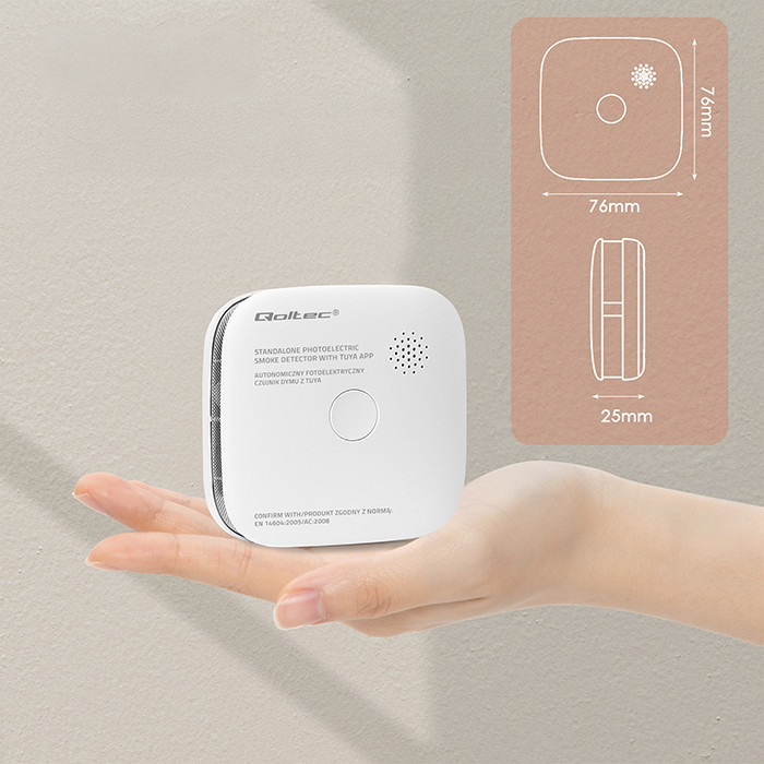 Bežični detektor dima QOLTEC 52579 (Wi-Fi, Tuya)-3