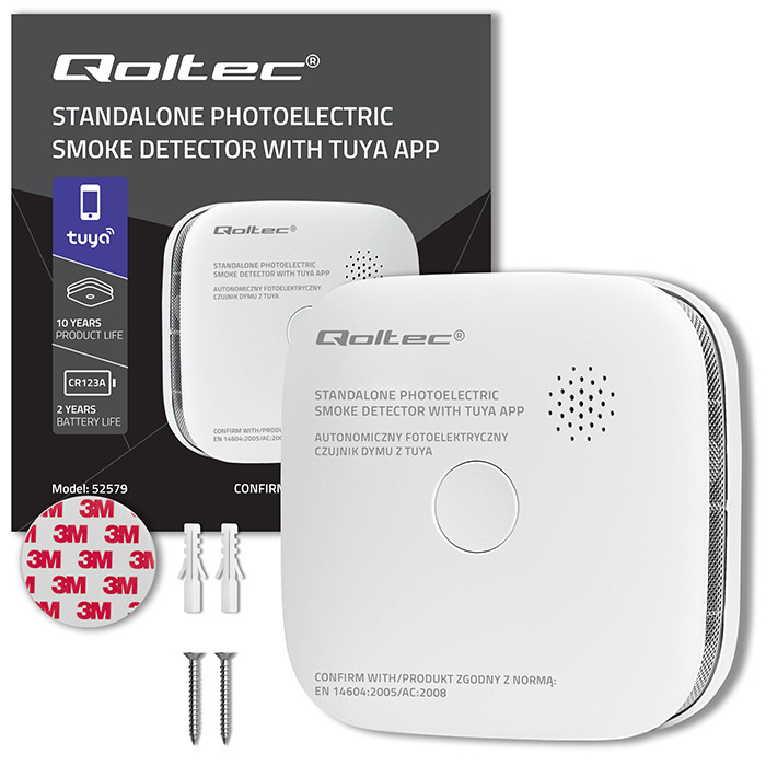 Bežični detektor dima QOLTEC 52579 (Wi-Fi, Tuya)-7