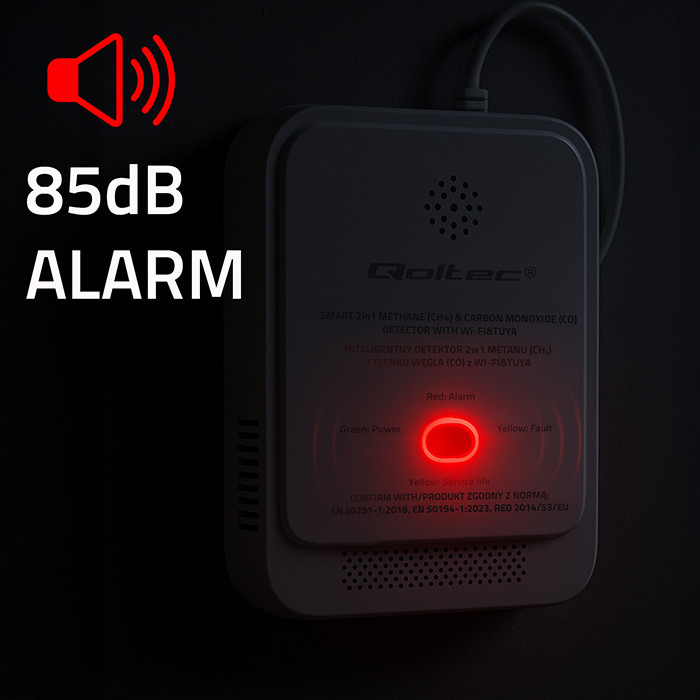 Detektor plina i ugljičnog monoksida QOLTEC 52654 (2u1, Wi-Fi, Tuya)-1