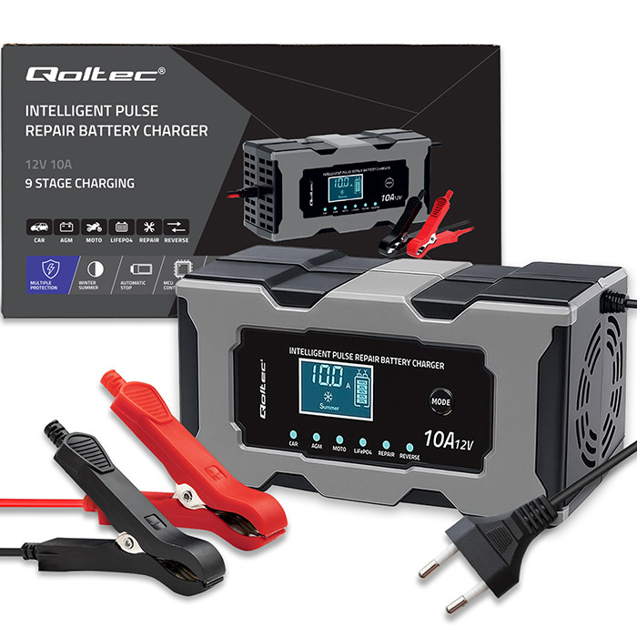 Automatski punjač akumulatora QOLTEC 12V 10A s funkcijom popravka-7