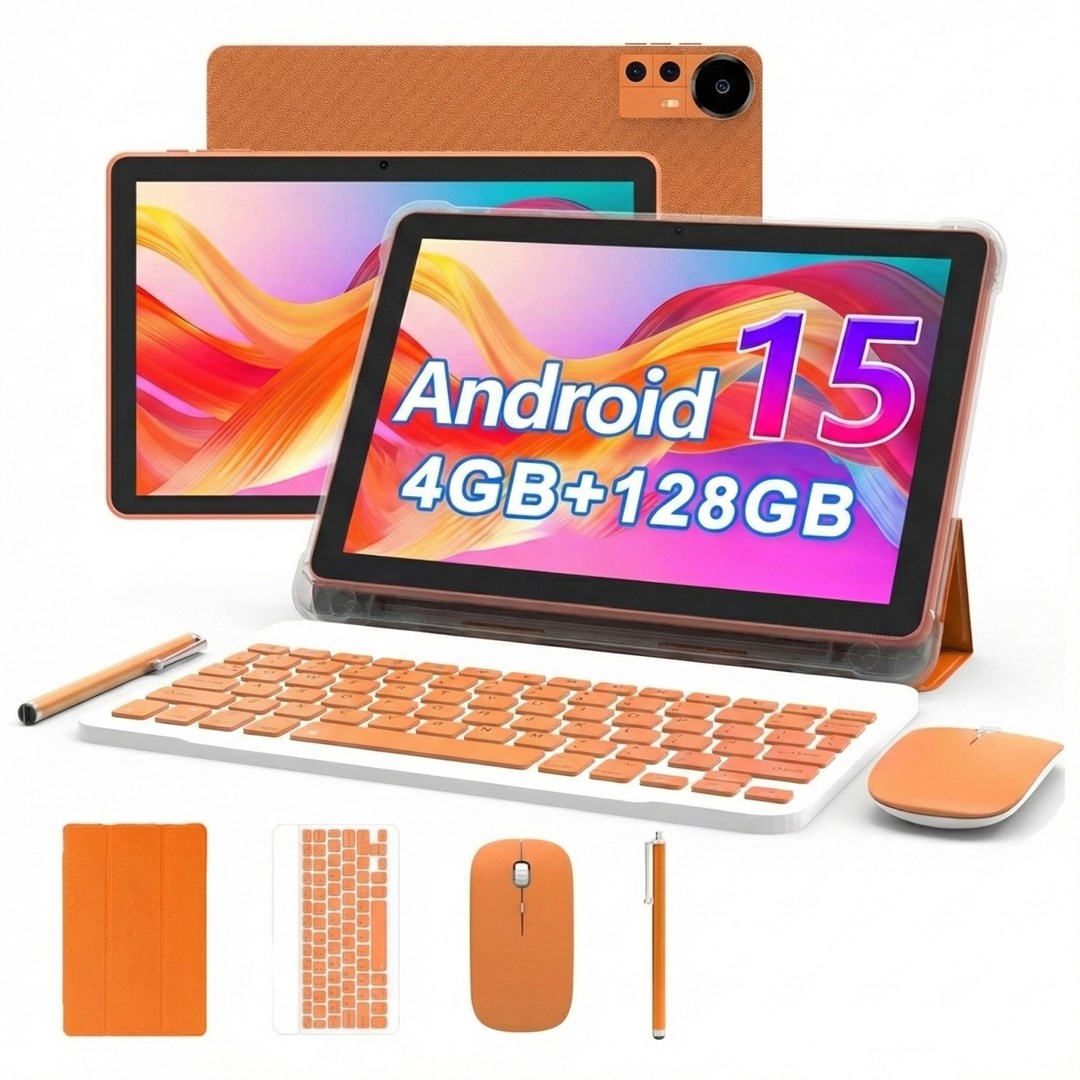 Extralink Tablet CP31 4GB RAM+128GB Orange | Tablet | Android 15, 2Mpx+8Mpx, 6000mAh, 1280x800px, klawiatura, mysz, rysik-0