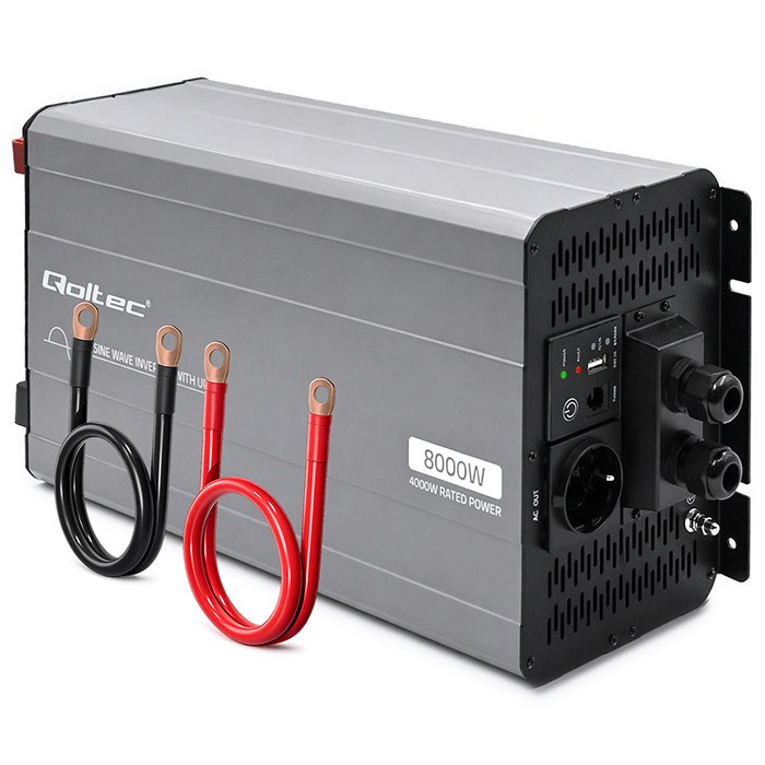 Pretvarač napona QOLTEC 52699 Pure Sine Wave 12V na 230V (4000W/8000W) s UPS funkcijom-0