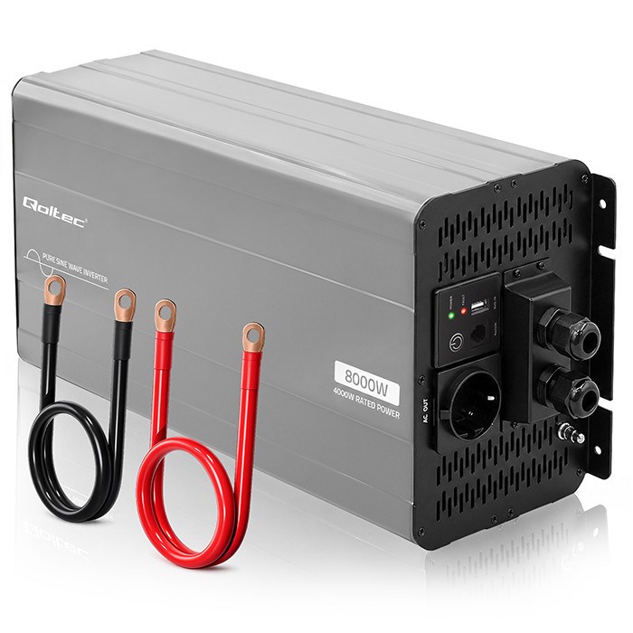 Pretvarač napona QOLTEC Pure Sine Wave 12V na 230V (4000W/8000W)-0