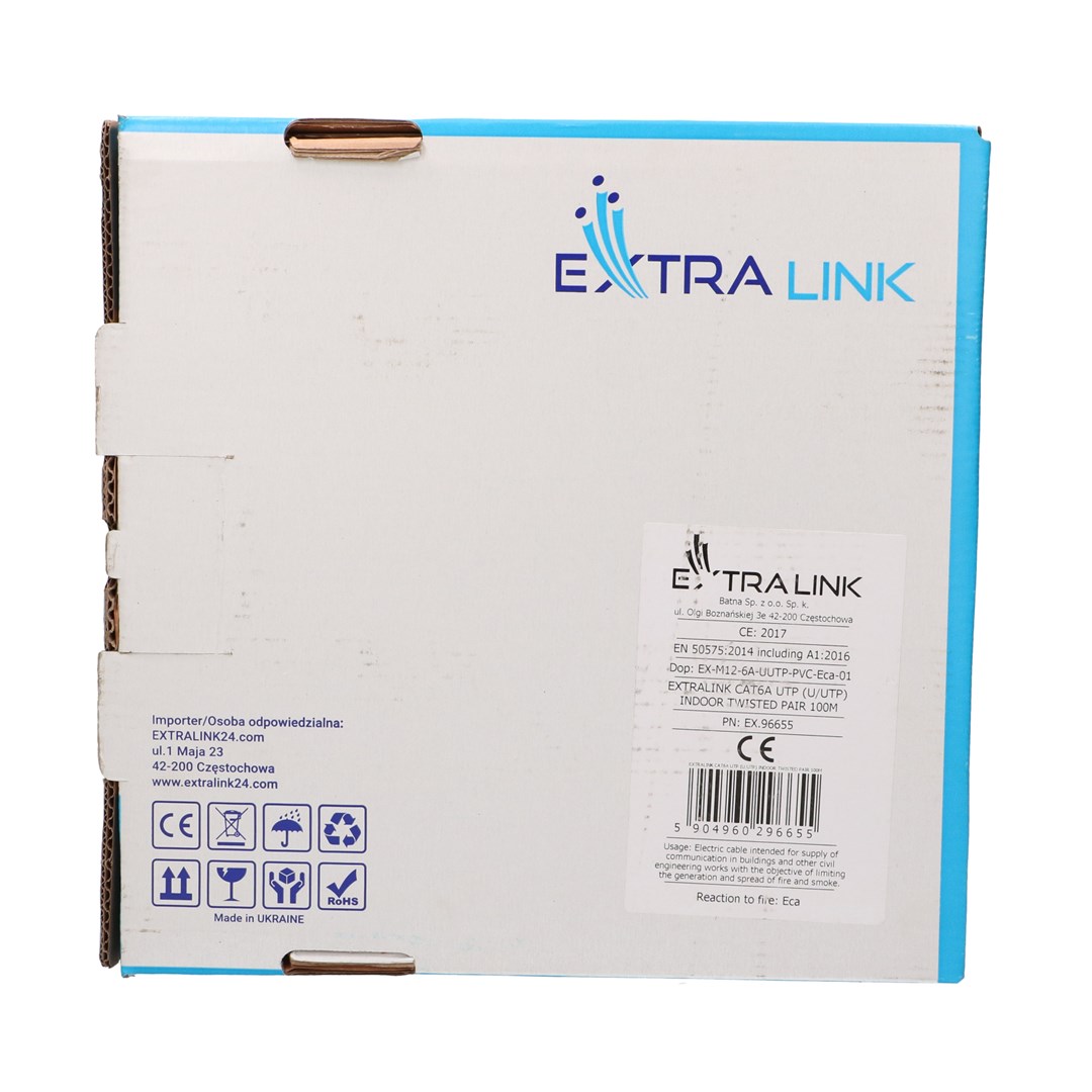 Mrežni kabel EXTRALINK CAT6A U/UTP, 100m, siva boja-6