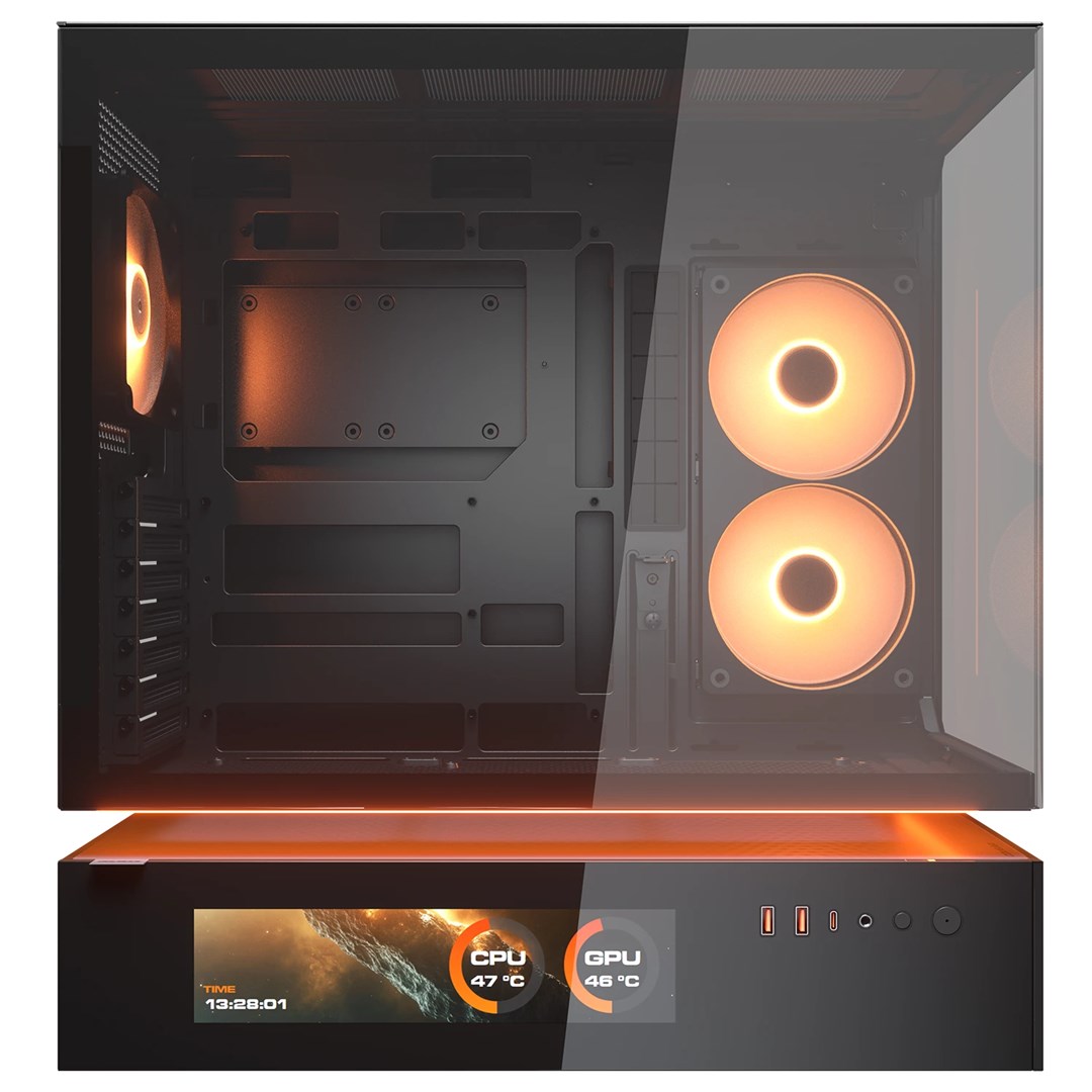 PC kućište COUGAR Vision Mid Tower ARGB s LCD zaslonom, crna boja-1