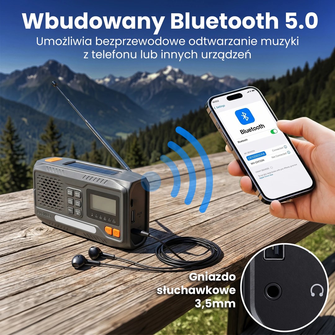 Prijenosni radio EXTRALINK BT-4000 za hitne slučajeve (solarni, dinamo, powerbank)-8