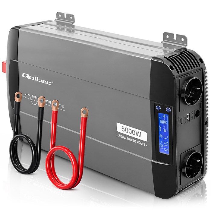 Pretvarač napona QOLTEC Pure Sine Wave 12V na 230V (2500W/5000W)-0