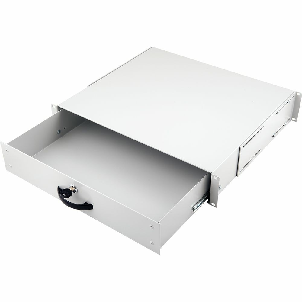 Ladica za rack ormar EQUIP 19" 2U s ključem, siva boja-0