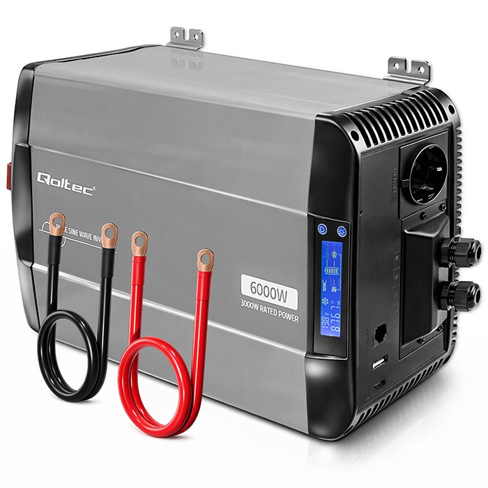 Pretvarač napona QOLTEC Pure Sine Wave 12V na 230V, 3000W/6000W-0
