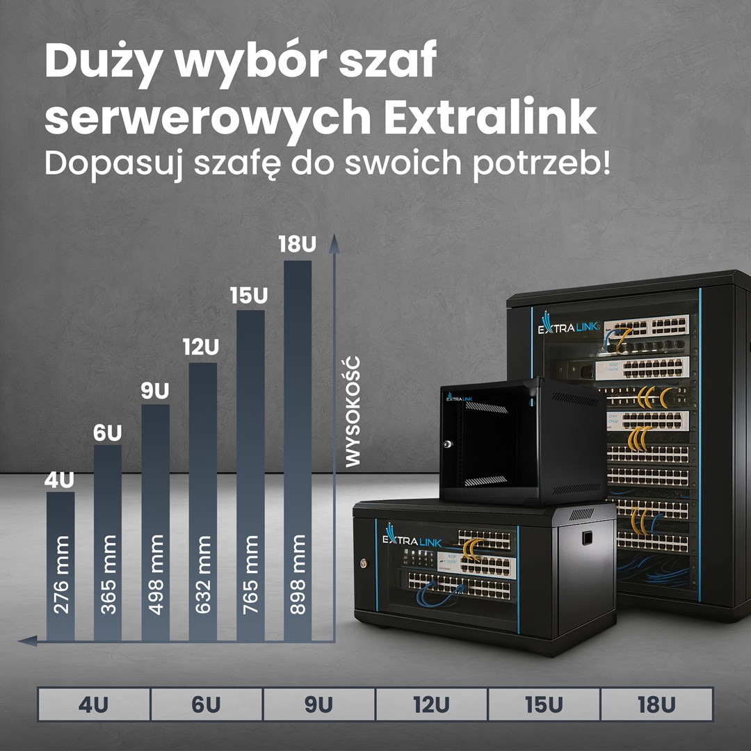 Mrežni ormar EXTRALINK LITE 12U (530x400mm) zidni, crna boja-3