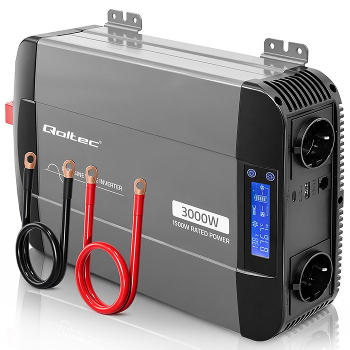 Pretvarač napona QOLTEC Pure Sine Wave 12V na 230V (1500W/3000W)-0
