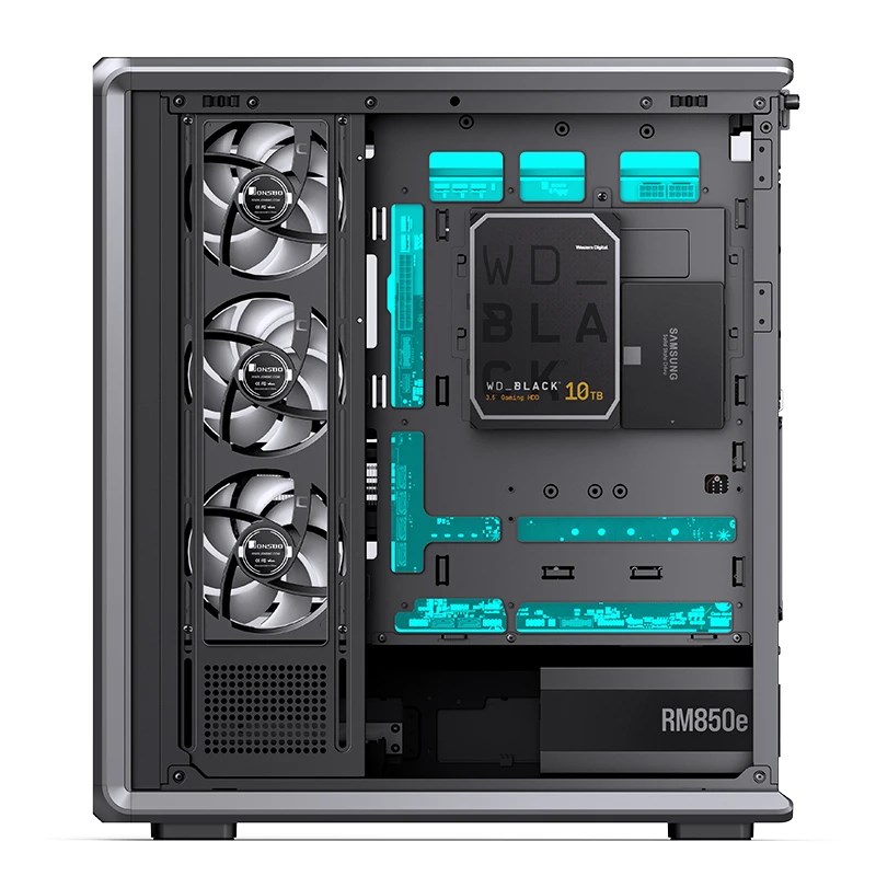 Kućište za računalo JONSBO D401 Midi Tower ATX (kaljeno staklo, crna boja)-6