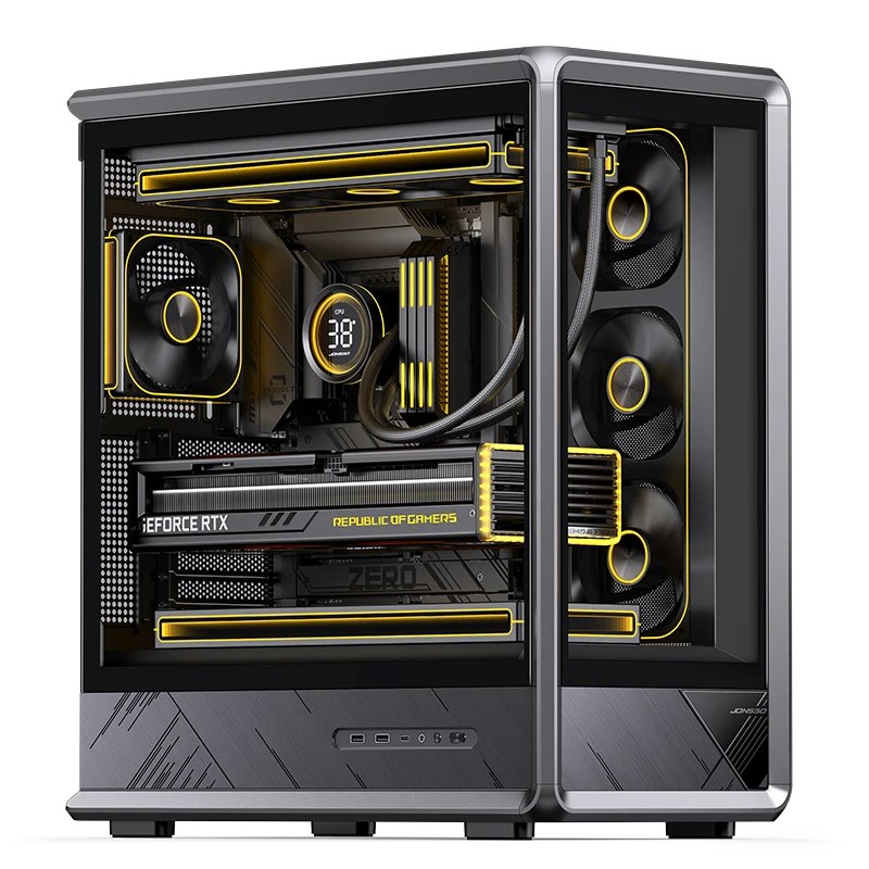 Kućište za računalo JONSBO D401 Midi Tower ATX (kaljeno staklo, crna boja)-5