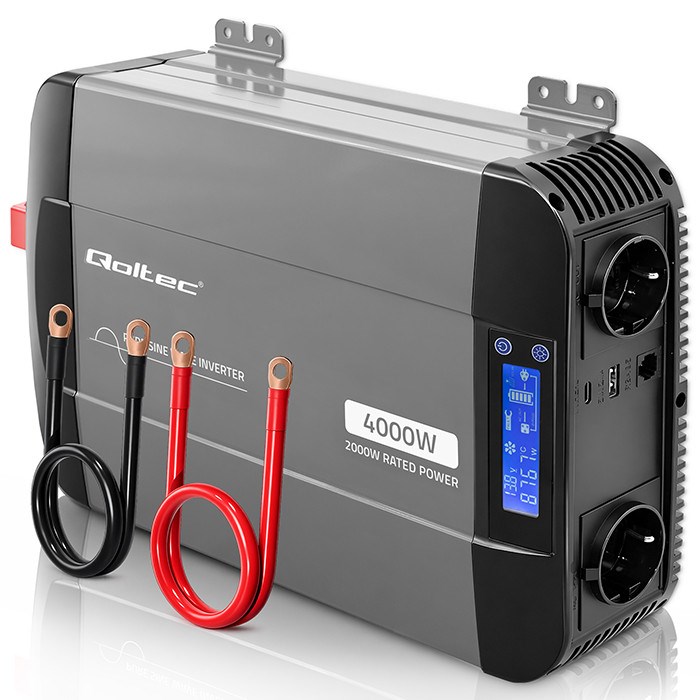 Pretvarač napona QOLTEC Pure Sine Wave 12V na 230V (2000W/4000W)-0