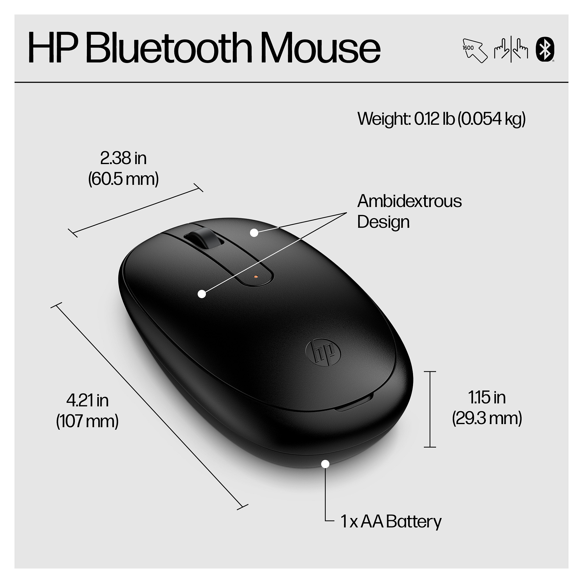 Miš HP 245 Bluetooth, crna boja-4