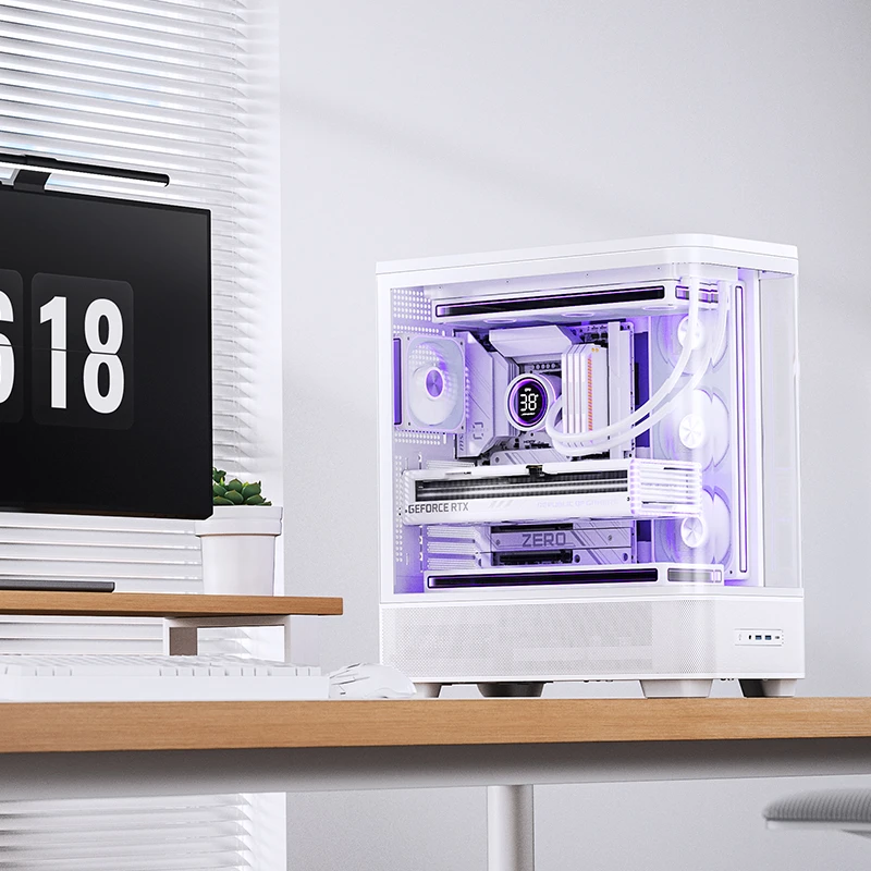 Kućište za računalo JONSBO TK-5 Midi-Tower ATX (kaljeno staklo, bijela boja)